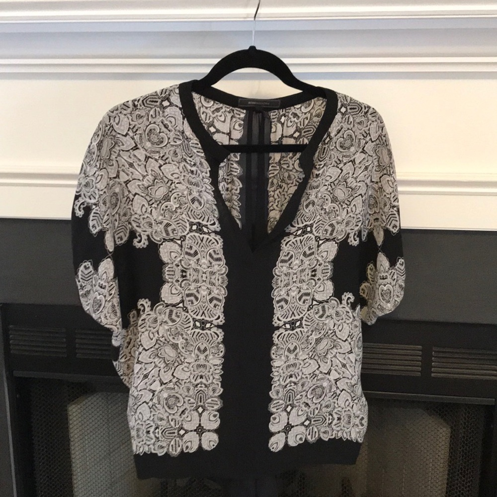 BCBGMaxAzria Black and White Blouse